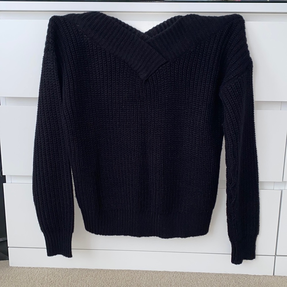 Black off the shoulder sweater